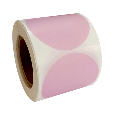 Nhãn dán nhiệt trực tiếp hình tròn 2 inch màu hồng có thể tương thích với Zebra Rollo