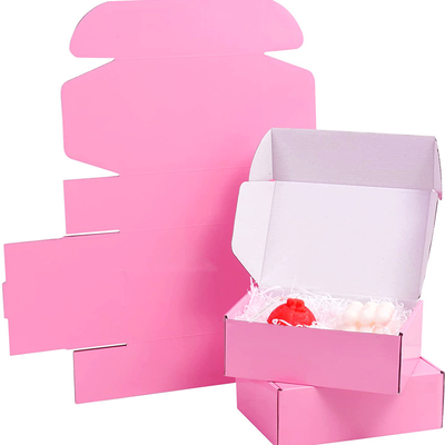 Gói hộp quà màu hồng có sóng để lưu trữ vận chuyển bằng thư