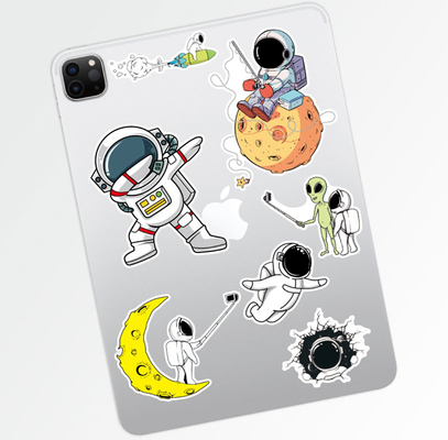 OEM Tên lửa Mặt trăng Hành tinh Kiss Cut Dán Decal xe phi hành gia
